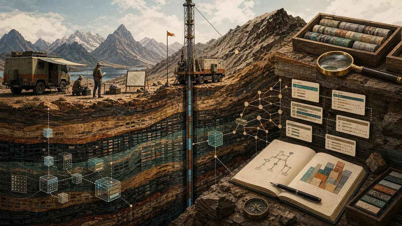 Illustration zu Apache Drill: Datenabfragen als geologischer Schnitt durch viele Quellen