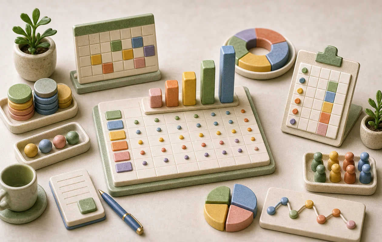 Illustration zu Apple Numbers: Tabellenfelder wachsen zu Diagrammen und Planungsobjekten