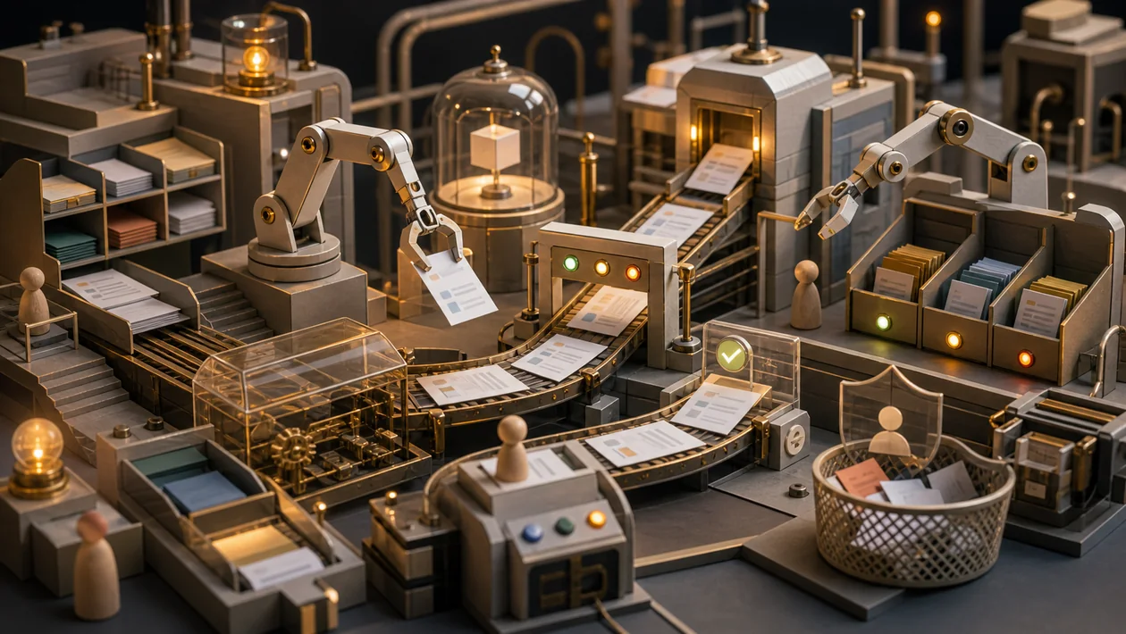Illustration for Automation Anywhere: automated document workflow with robotic arms