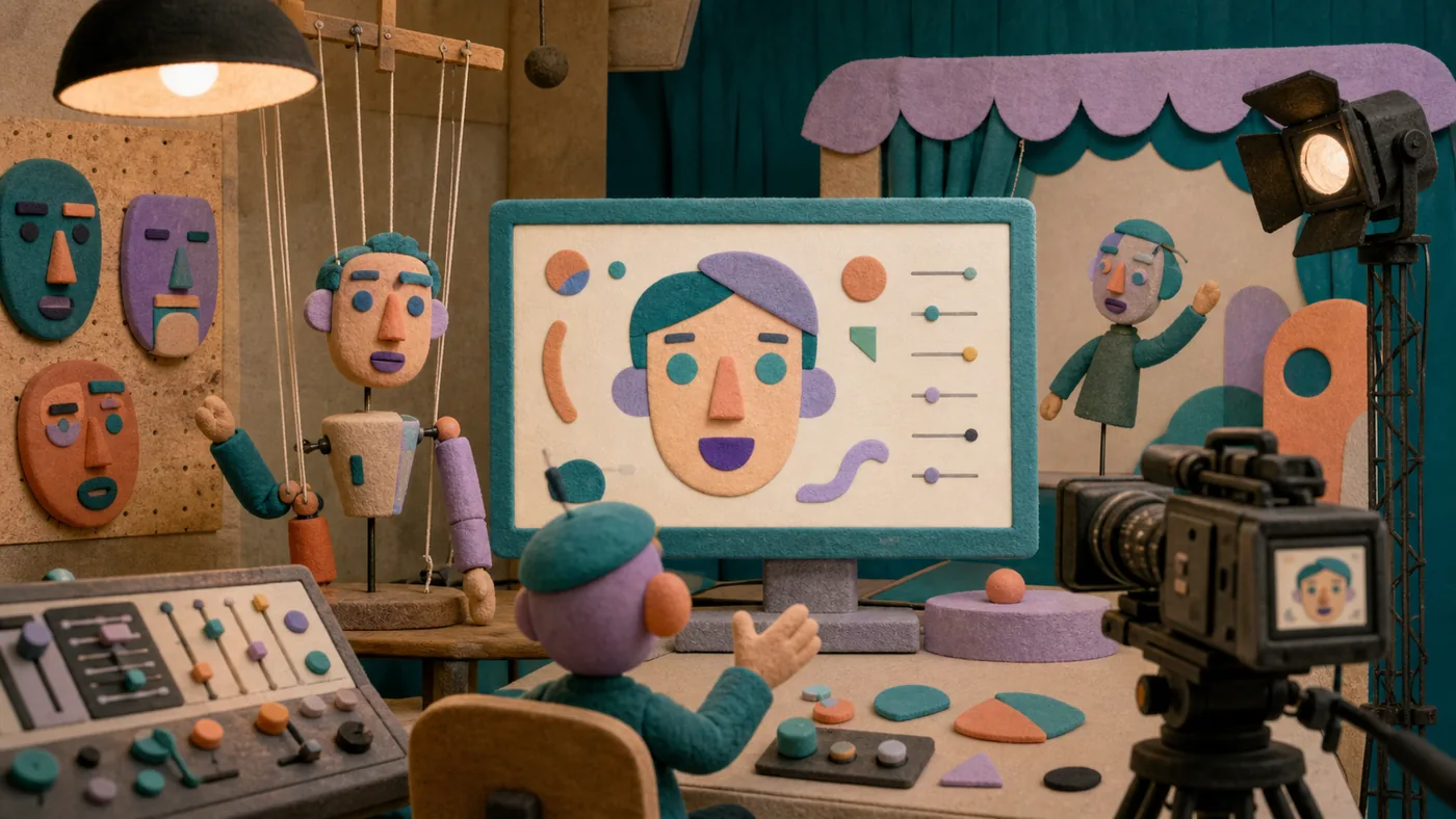 Illustration for Avatarify: avatar animation as a puppet studio with masks and camera