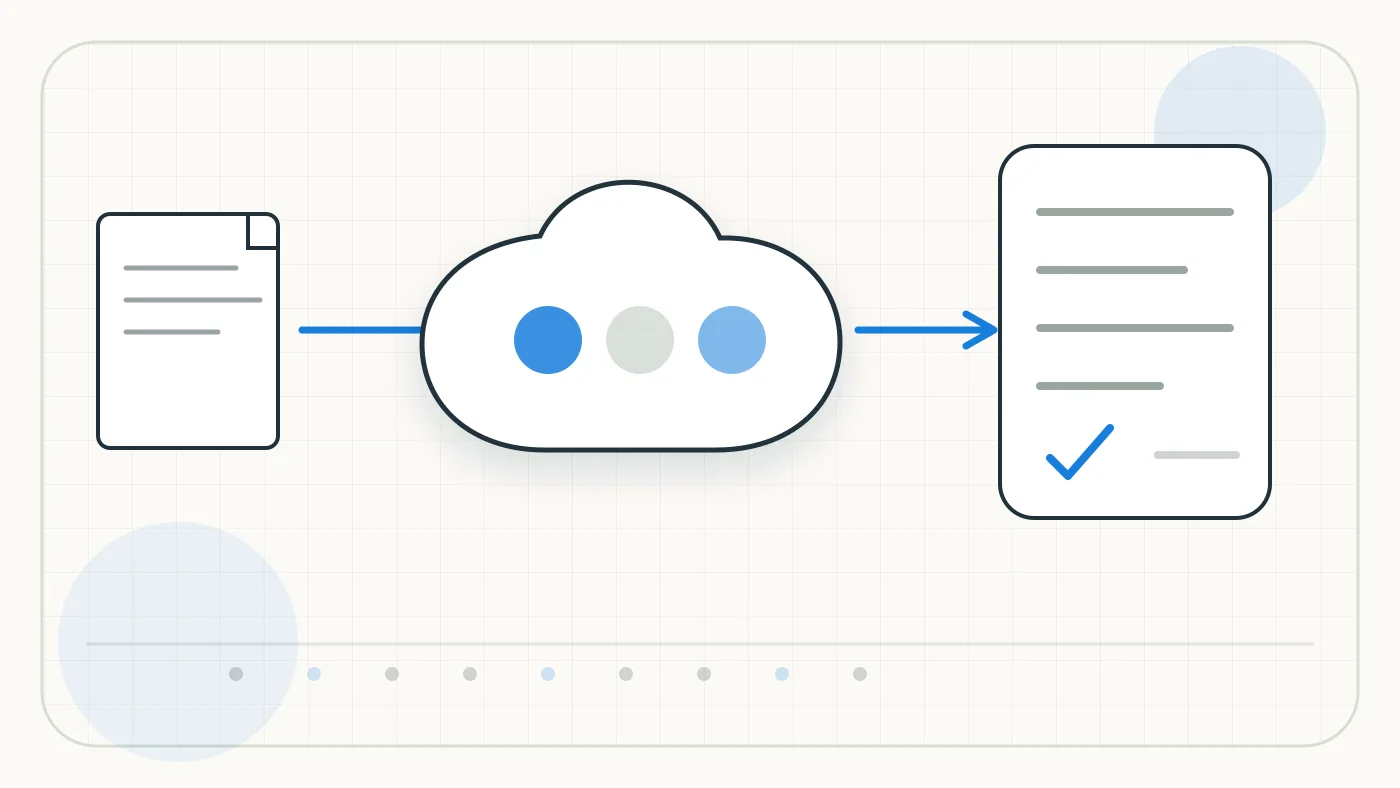 Illustration zu Azure AI Document Intelligence: technische Prozessgrafik für Dokumenteingang, OCR, Validierung und Export