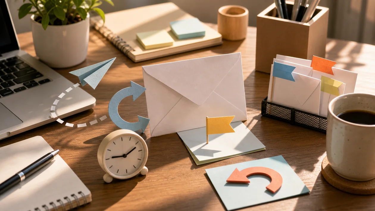 Illustration for Boomerang for Gmail: email scheduling with envelopes, clock, and return path