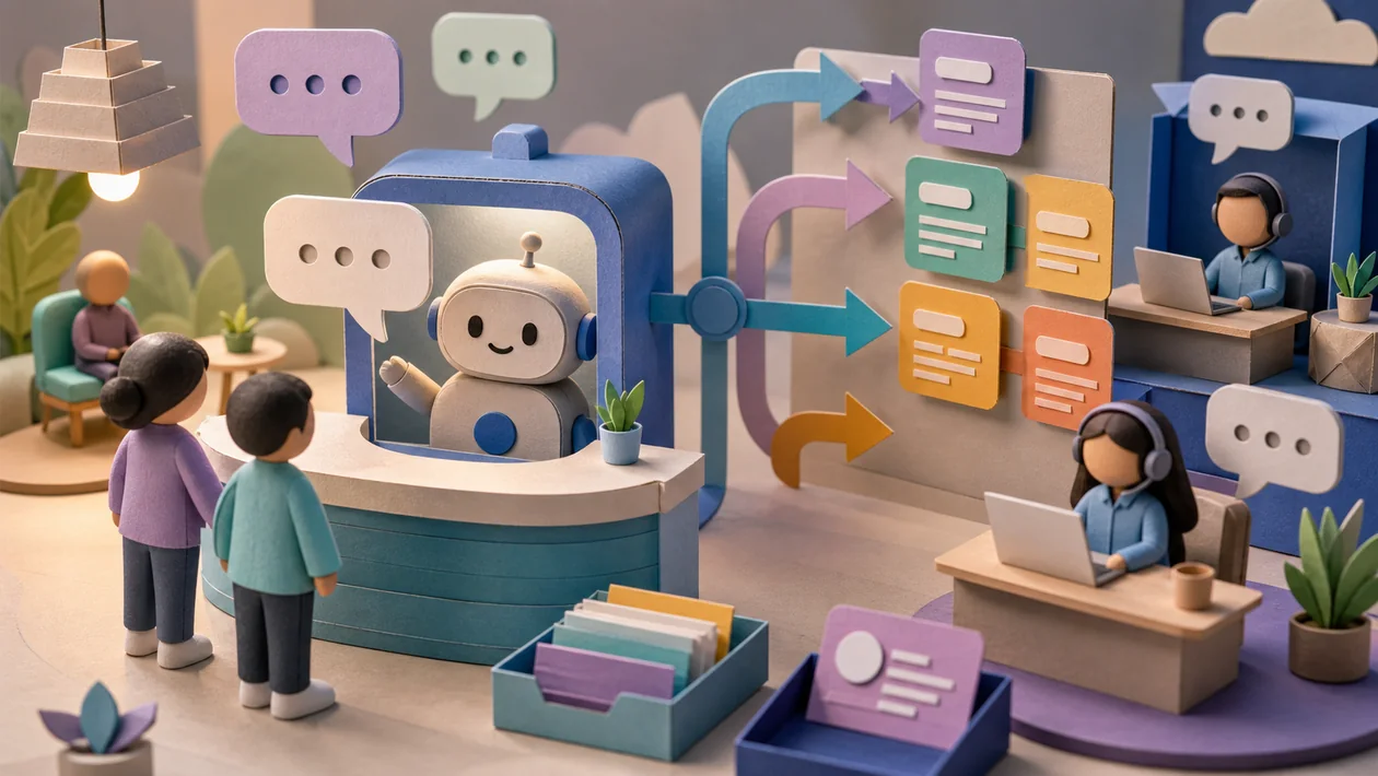 Illustration for Botsify: support counter with chatbot and request cards