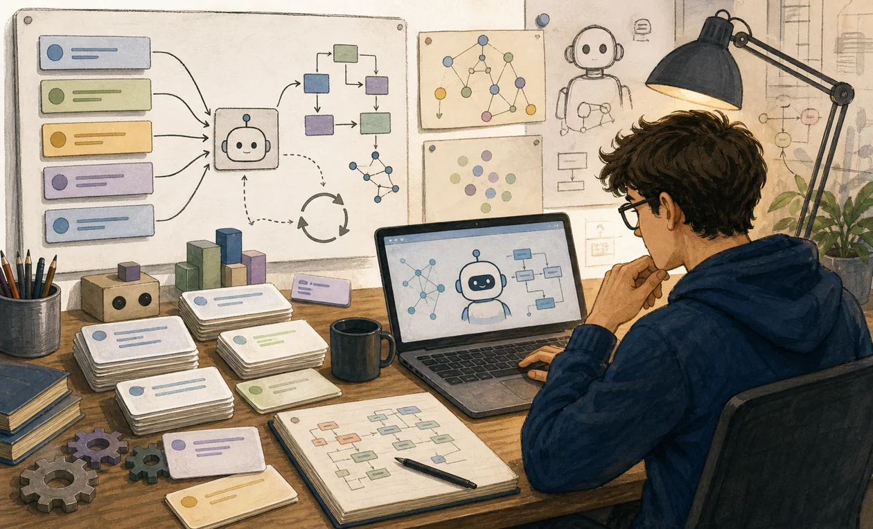 Illustration for ChatterBot: developer tests training examples and dialogue logic for a chatbot
