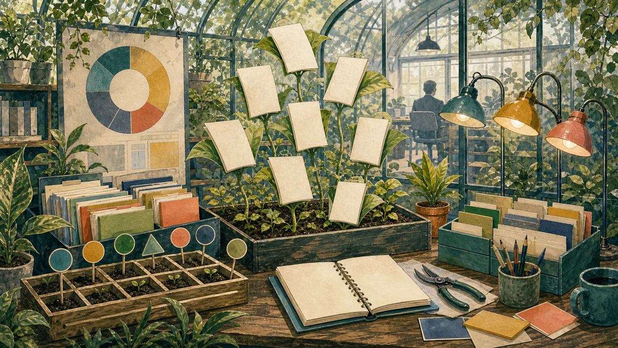 Illustration for Frase: research greenhouse for content briefs and search intent