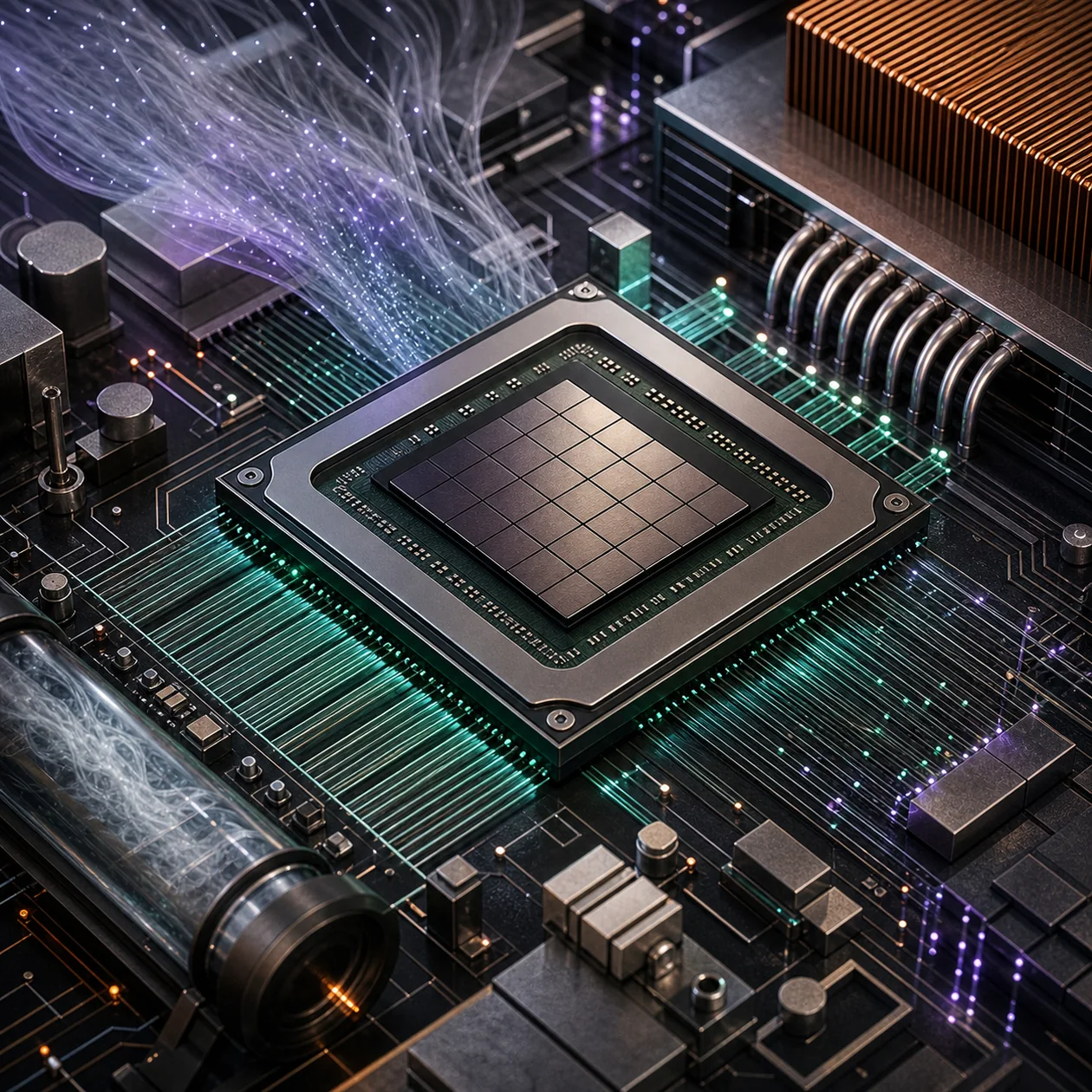 Illustration for Fujitsu A64FX: high-performance processor in a scientific hardware lab