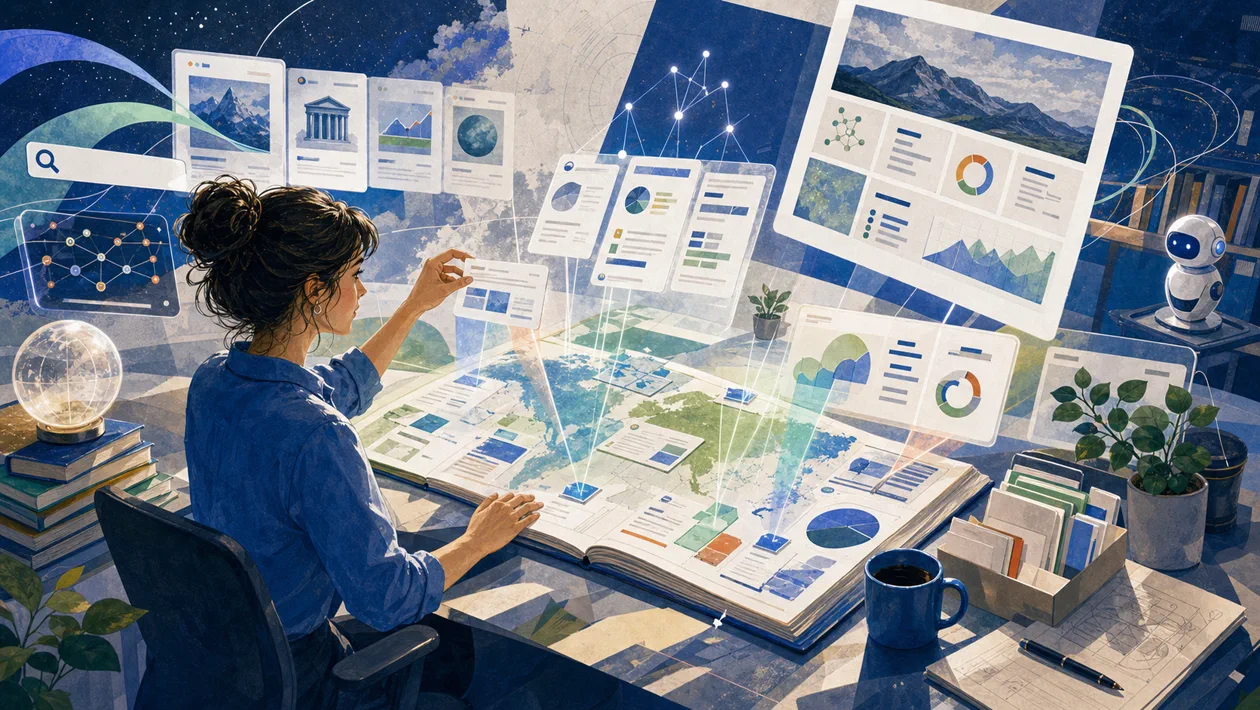 Illustration for Genspark: research atlas gathers sources, answers and comparison cards