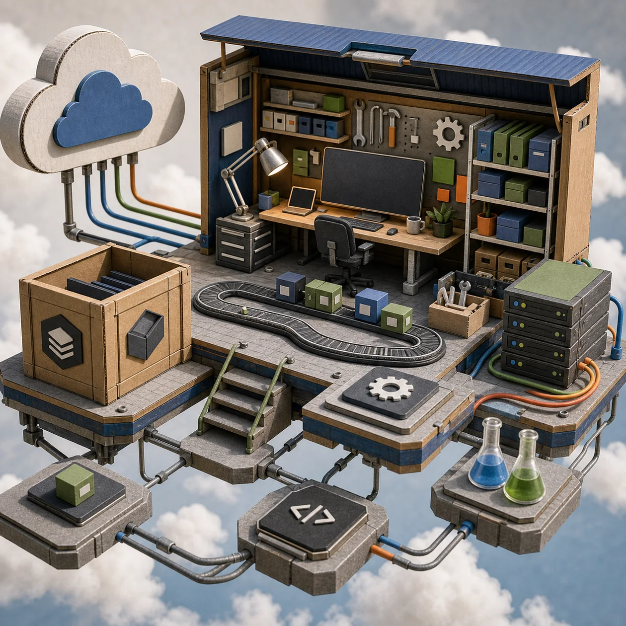 Illustration for GitHub Codespaces: cloud development workshop from a repository crate and test tracks