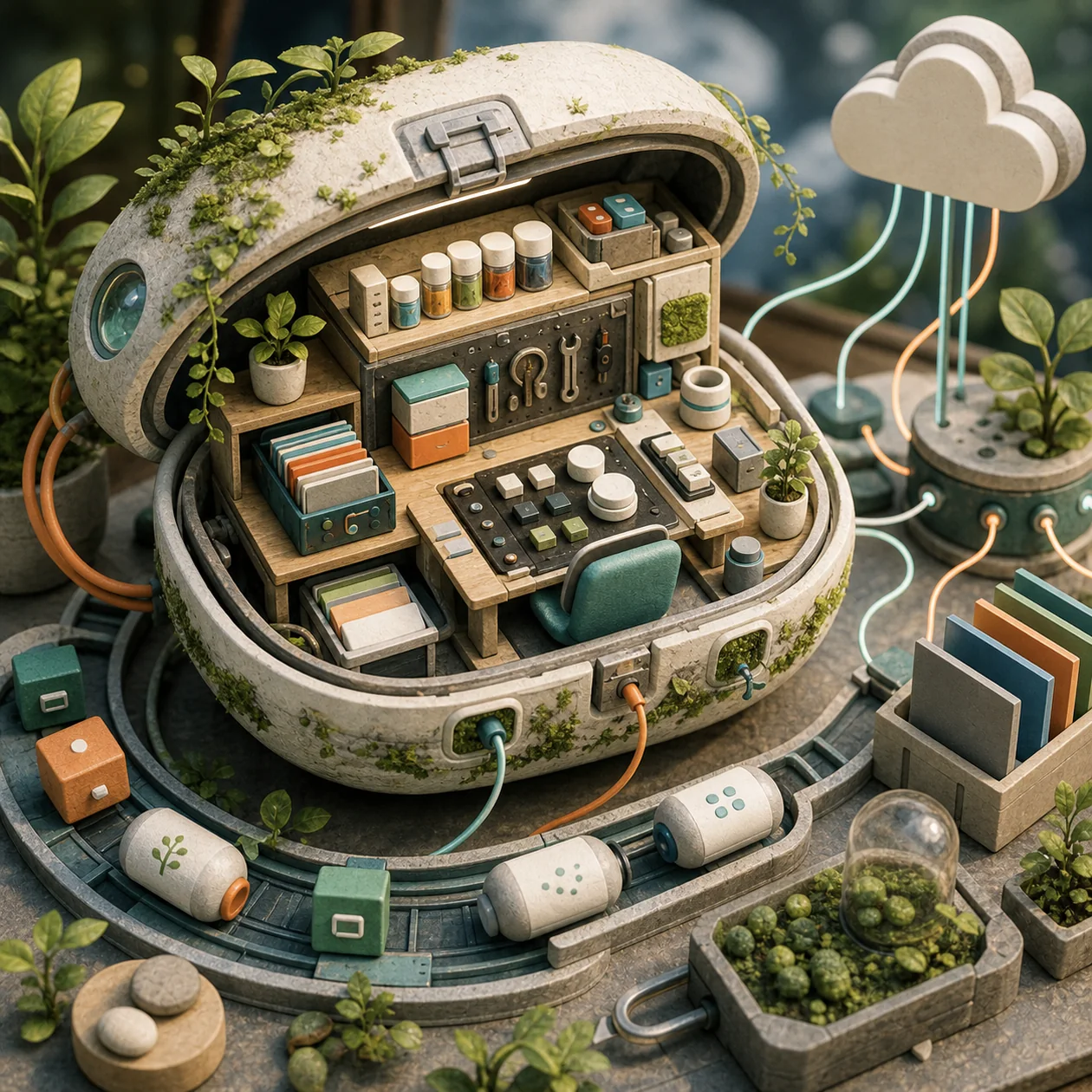 Illustration for Gitpod: portable development environment growing from a technical pod