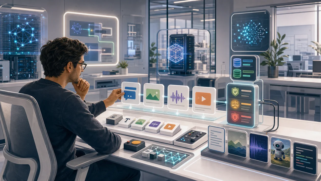 Illustration for Google AI Studio: AI prototyping lab with prompts, models and safety checks