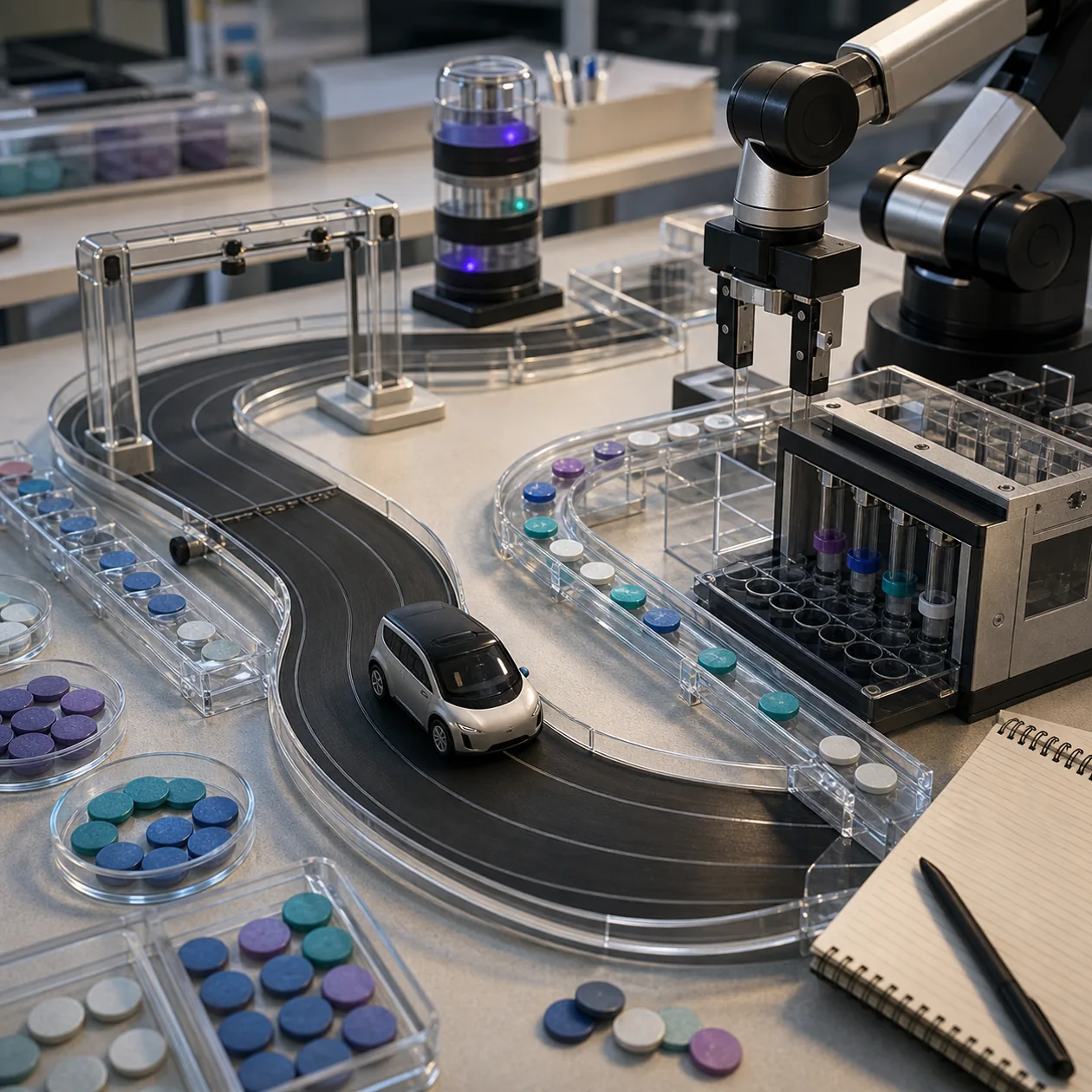 Illustration for H2O.ai Driverless AI: AutoML test track with model vehicle and data channels