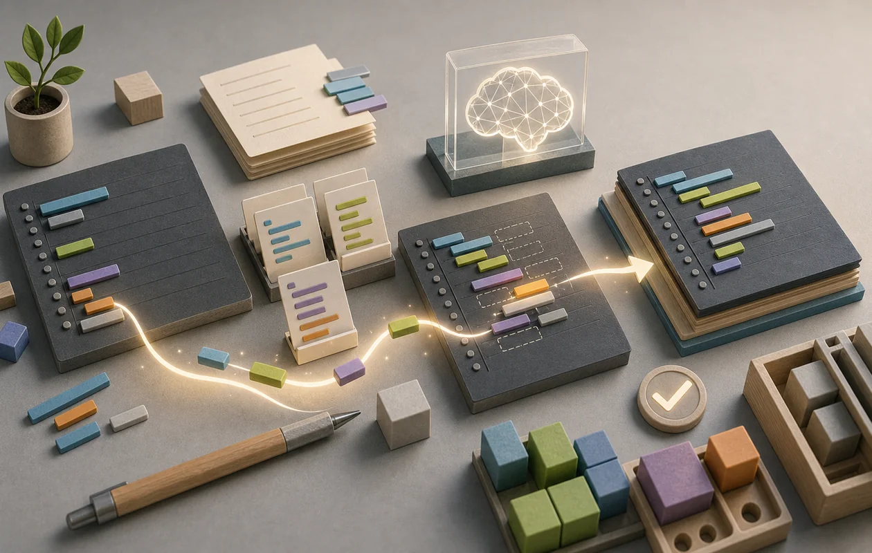 Illustration for IntelliCode: code blocks are guided into clearer structures by suggestion cards