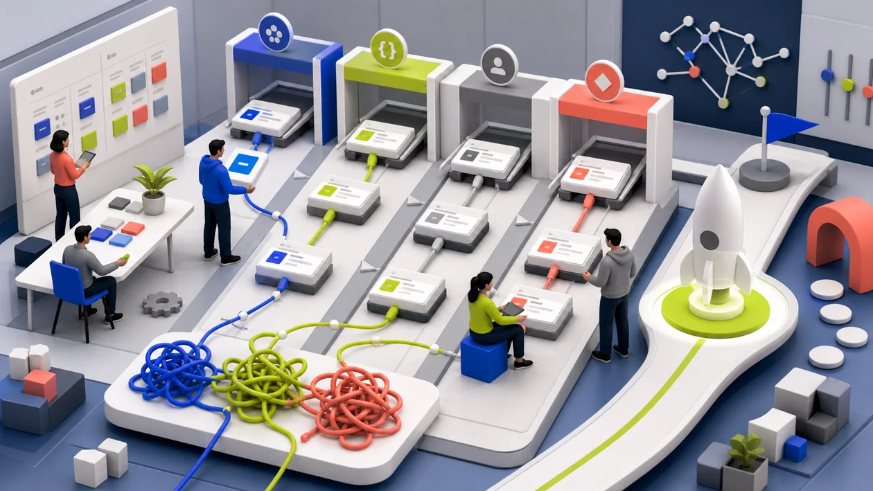 Illustration for Jira: product team plans issues, sprint tasks, and development handoffs