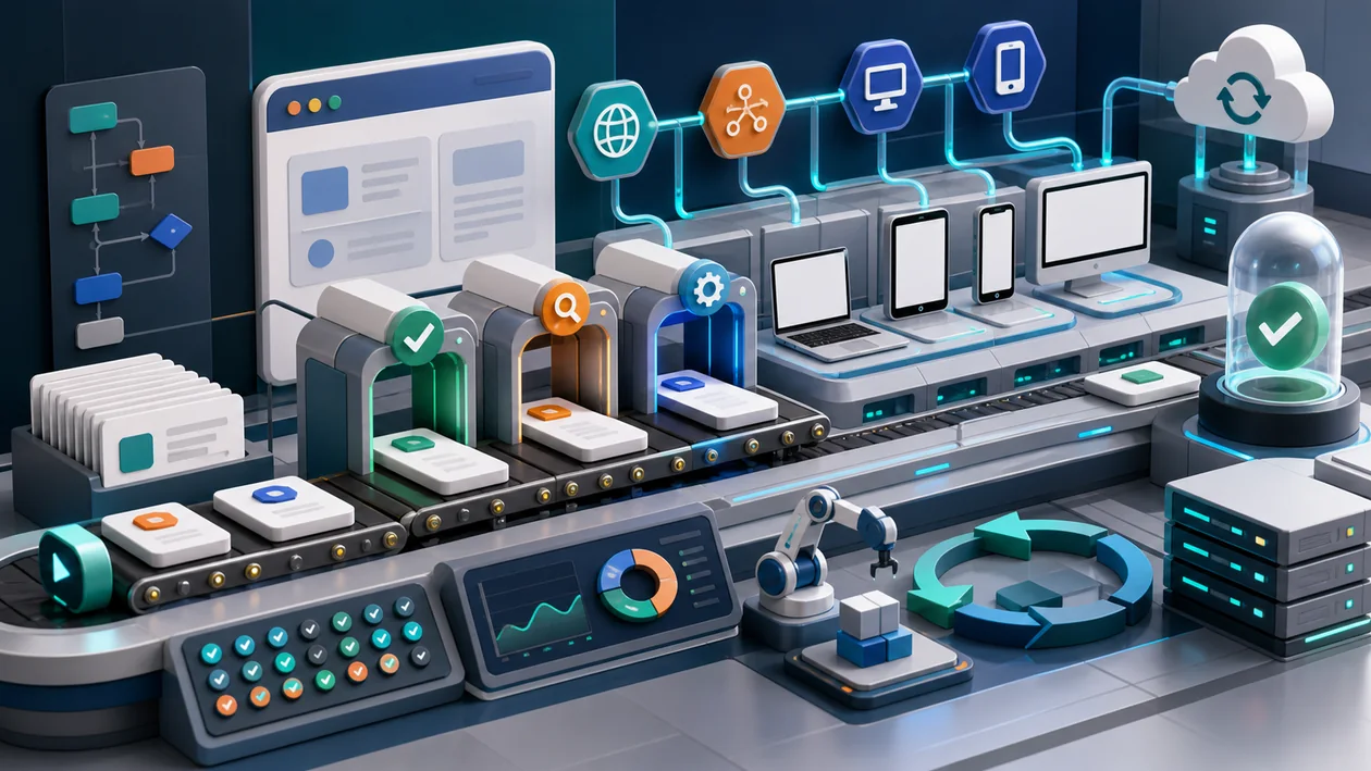 Illustration for Katalon: test automation runs web and app scenarios through check gates