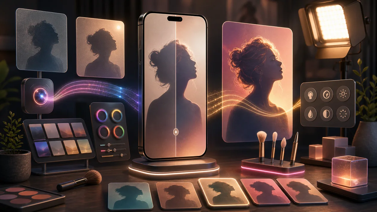 Illustration for Lensa: mobile photo editing improves portrait cards, light, and color