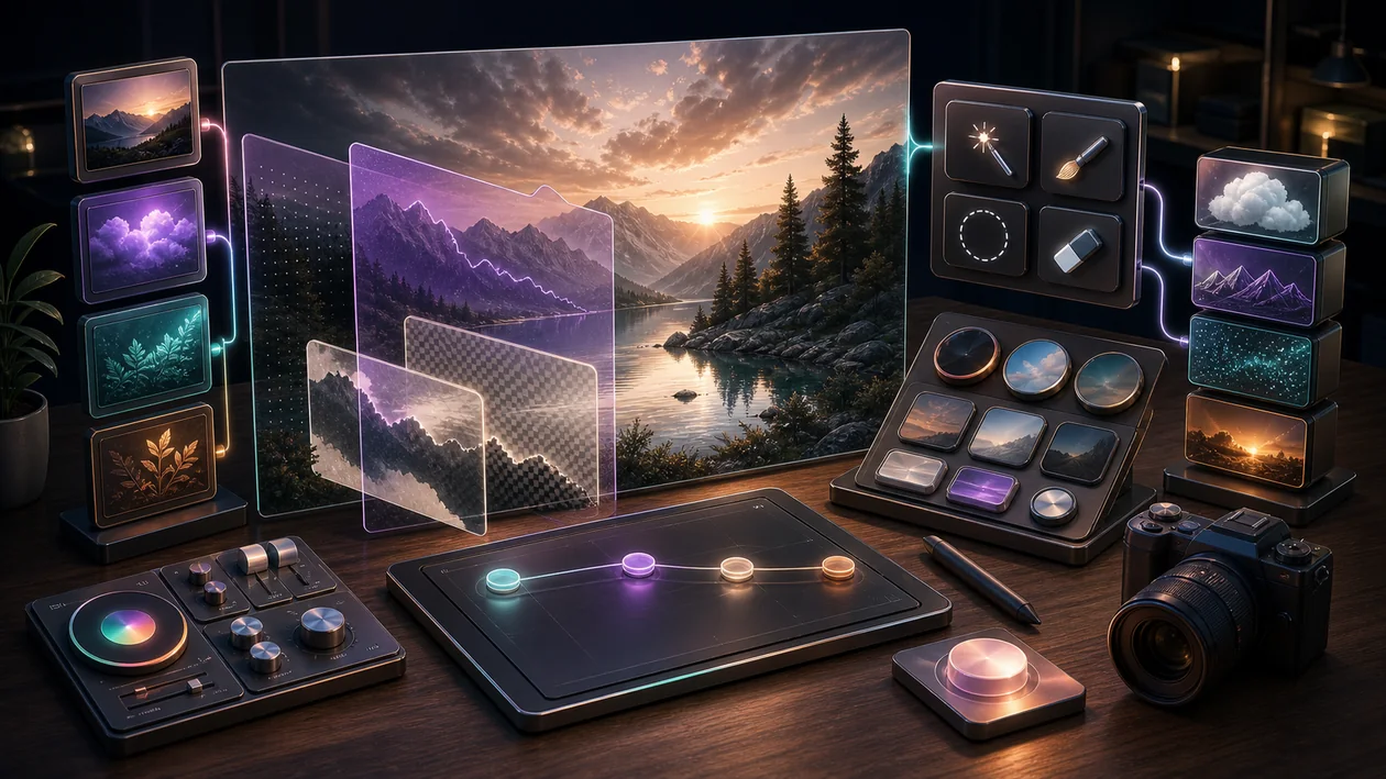 Illustration for Luminar Neo: masks, layers, and corrections refine a photo