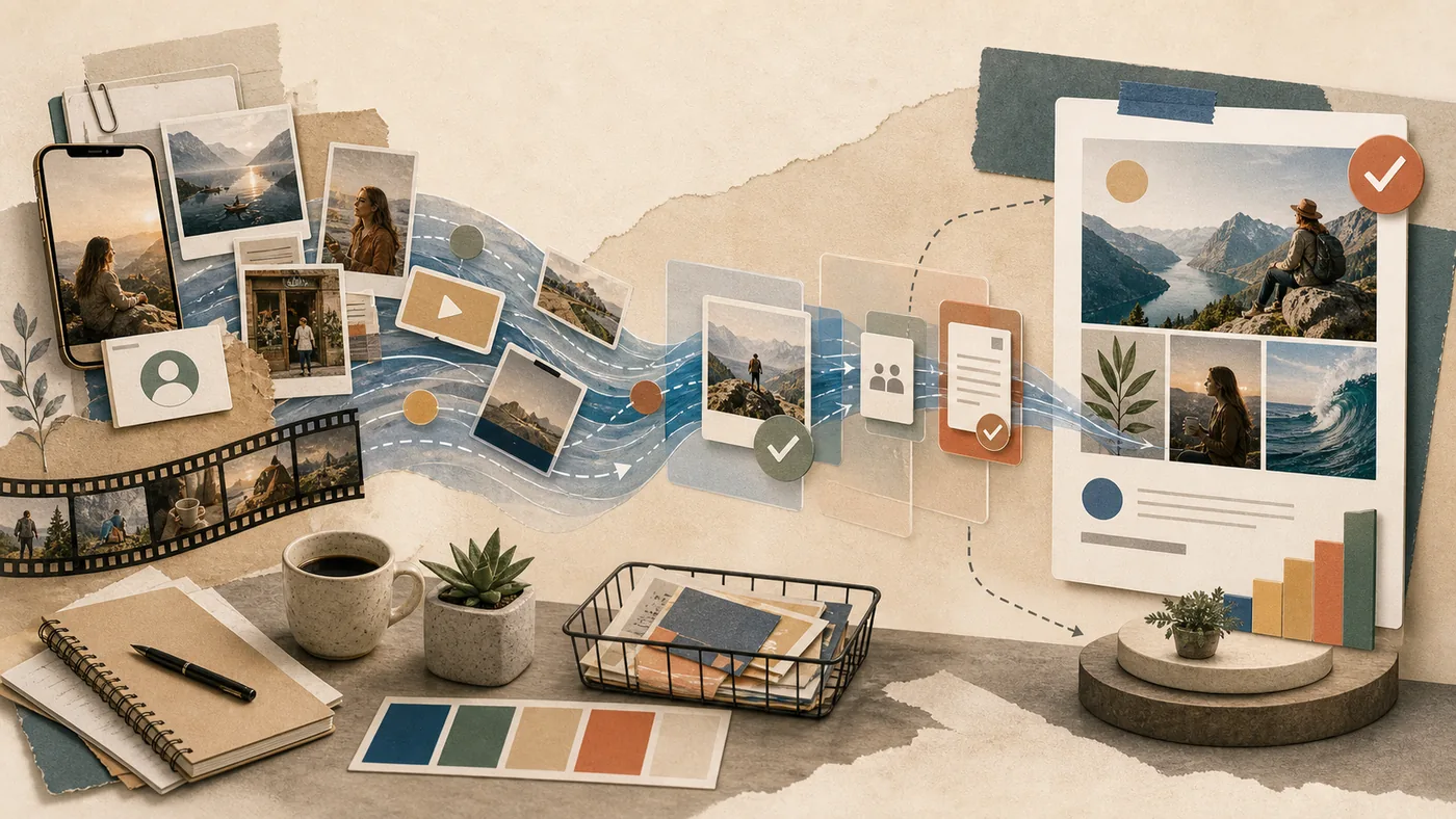 Illustration for StoryStream: content stream of images, campaign moments and approvals