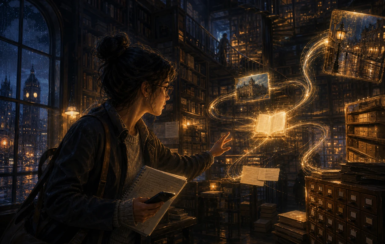 Illustration zu swiftype: Suchpfade in der Nachtbibliothek