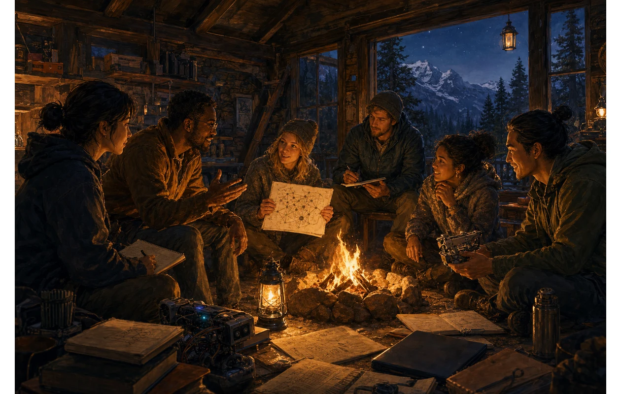 Illustration for todoist: Mountaineer turning a task list into a climb