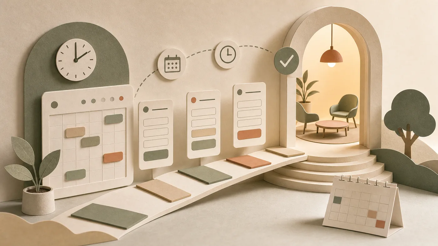 Illustration for YouCanBook.me: bookable time slots as a path to a meeting room