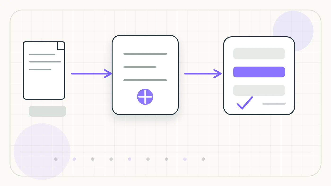 Illustration for Nanonets: technical process graphic for document intake, OCR, validation, and export