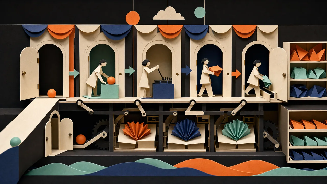 Kinetisches Papiertheater aus Ereignissen und kurzlebigen Funktionen